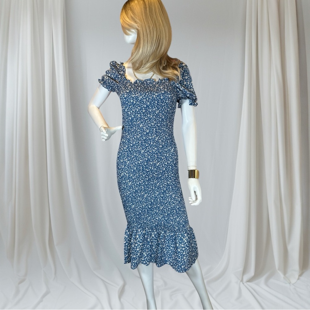 Pretty Garden Tiered Midi Dress NWT